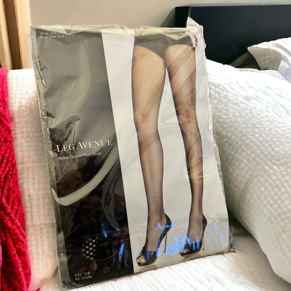 Brand New Leg Avenue Black Fishnet Pantyhose, Stocking, Costume